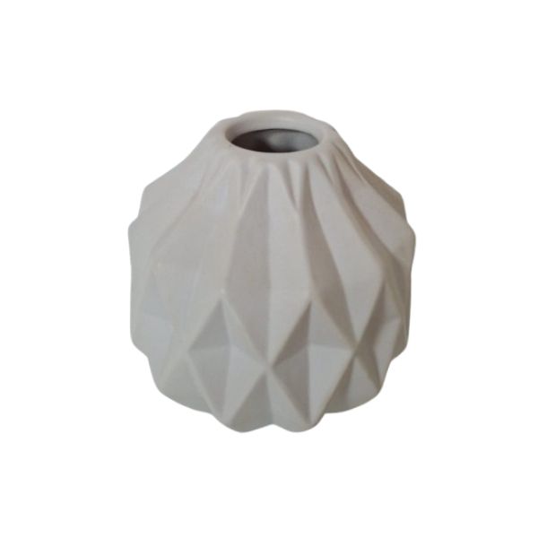 Vaso Cinza Geométrico 